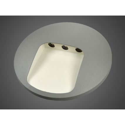 LED kültéri fali lámpatest DACU, 3W, 230V, IP54, szürke