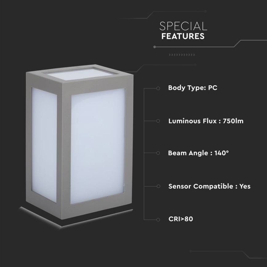 LED kültéri fali lámpatest LED/12W/230V 4000K IP65