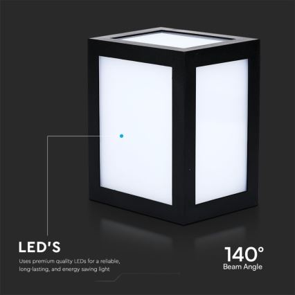 LED kültéri fali lámpatest LED/12W/230V 6400K IP65 fekete