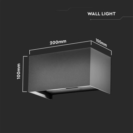 LED kültéri fali lámpatest LED/24W/230V 3000K IP65 antracit