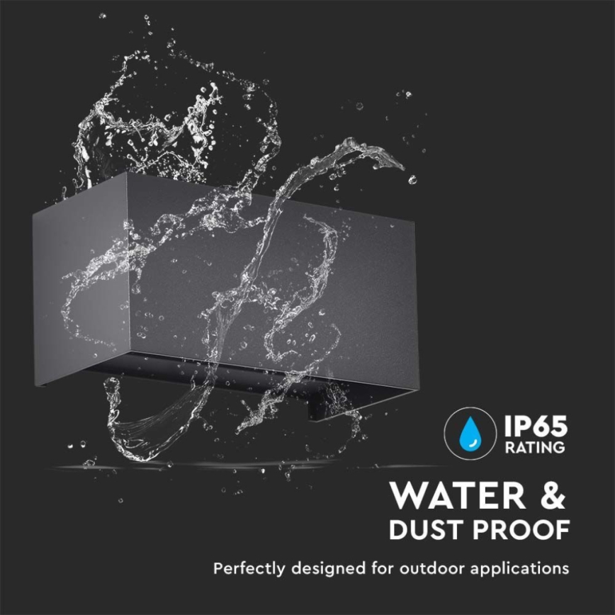 LED kültéri fali lámpatest LED/24W/230V 3000K IP65 fekete