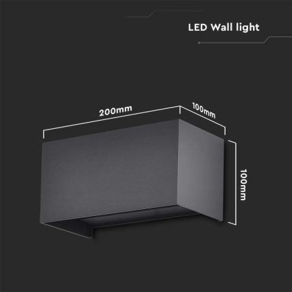 LED kültéri fali lámpatest LED/24W/230V 3000K IP65 fekete