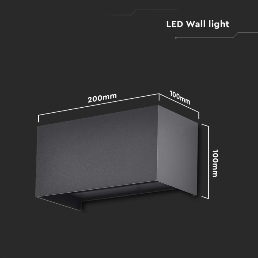 LED kültéri fali lámpatest LED/24W/230V 3000K IP65 fekete
