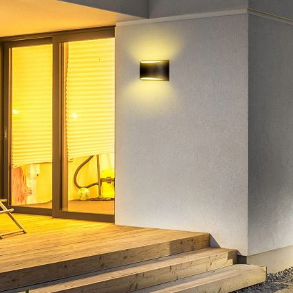 LED kültéri fali lámpatest LED/9W/230V 4000K IP54 fekete