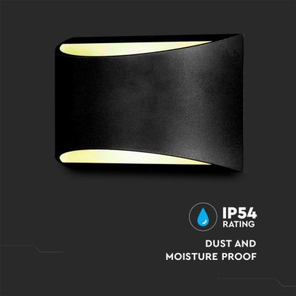 LED kültéri fali lámpatest LED/9W/230V 4000K IP54 fekete
