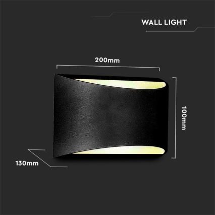LED kültéri fali lámpatest LED/9W/230V 4000K IP54 fekete