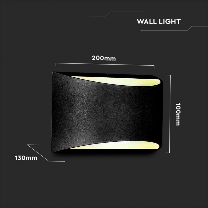 LED kültéri fali lámpatest LED/9W/230V 4000K IP54 fekete
