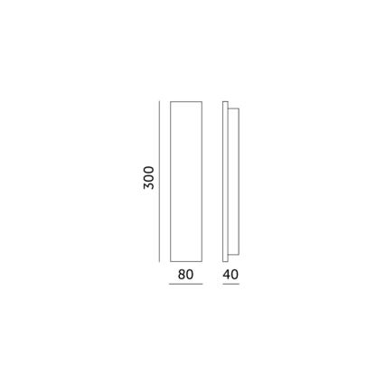 LED kültéri fali lámpatest MIRANA S LED/8W/230V 4000K IP44 30 cm fekete