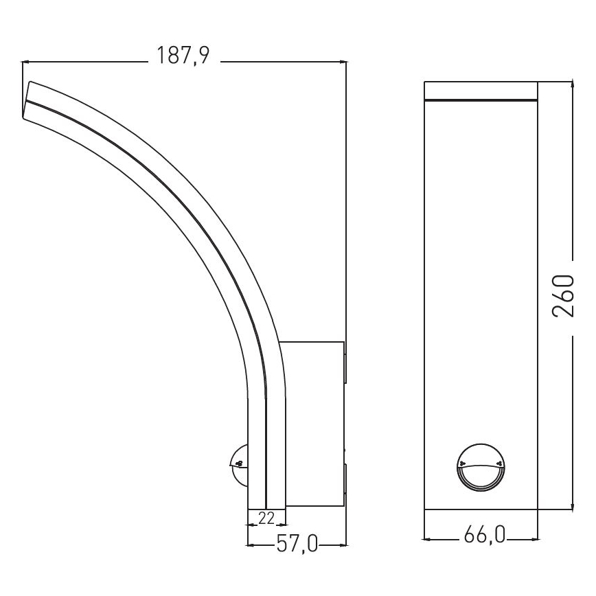 LED dimmelhető kültéri fali világítótest mozgás- és alkonyérzékelővel LED/12/15/20W/230V IP65 fehér
