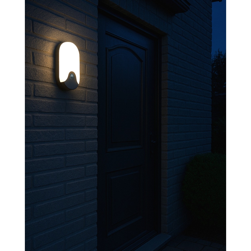 LED kültéri fali lámpatest mozgásérzékelővel LED/18W/230V IP44 antracit