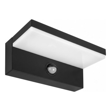 LED kültéri fali lámpatest mozgásérzékelővel NOLA LED/12W/230V IP65 fekete