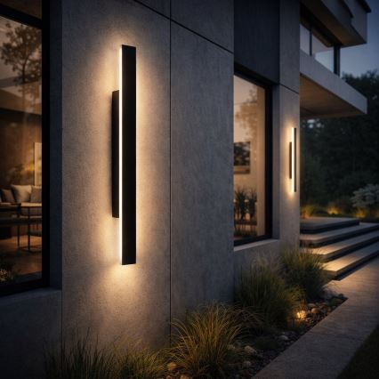 LED kültéri fali lámpatest WOW LED/11W/230V 3000/4000/6000K 60 cm IP54 fekete