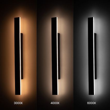 LED kültéri fali lámpatest WOW LED/11W/230V 3000/4000/6000K 60 cm IP54 fekete