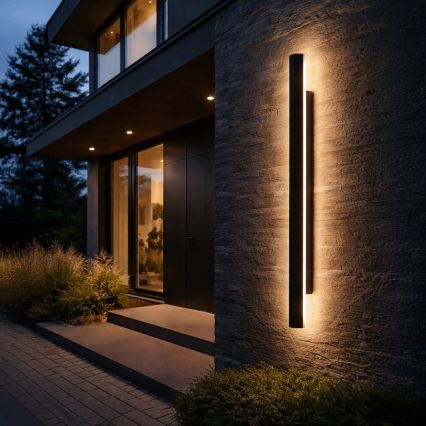 LED kültéri fali lámpatest WOW LED/20W/230V 3000/4000/6000K 120 cm IP54 fekete