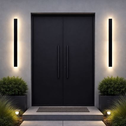 LED kültéri fali lámpatest WOW LED/20W/230V 3000/4000/6000K 120 cm IP54 fekete