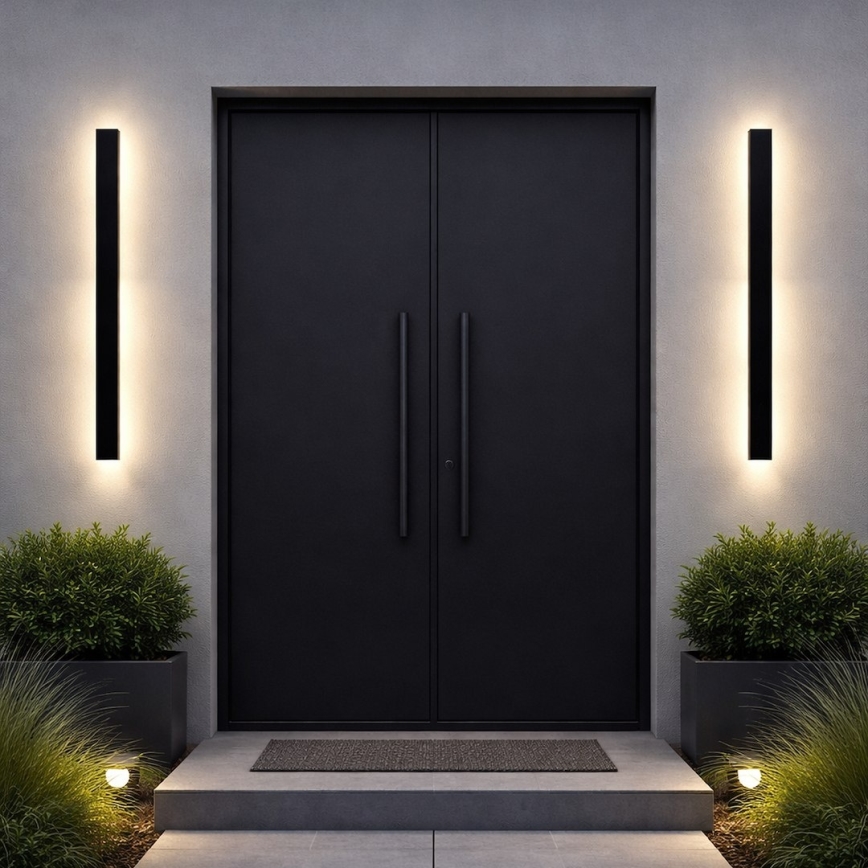 LED kültéri fali lámpatest WOW LED/20W/230V 3000/4000/6000K 120 cm IP54 fekete