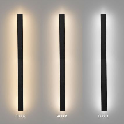 LED kültéri fali lámpatest WOW LED/20W/230V 3000/4000/6000K 120 cm IP54 fekete