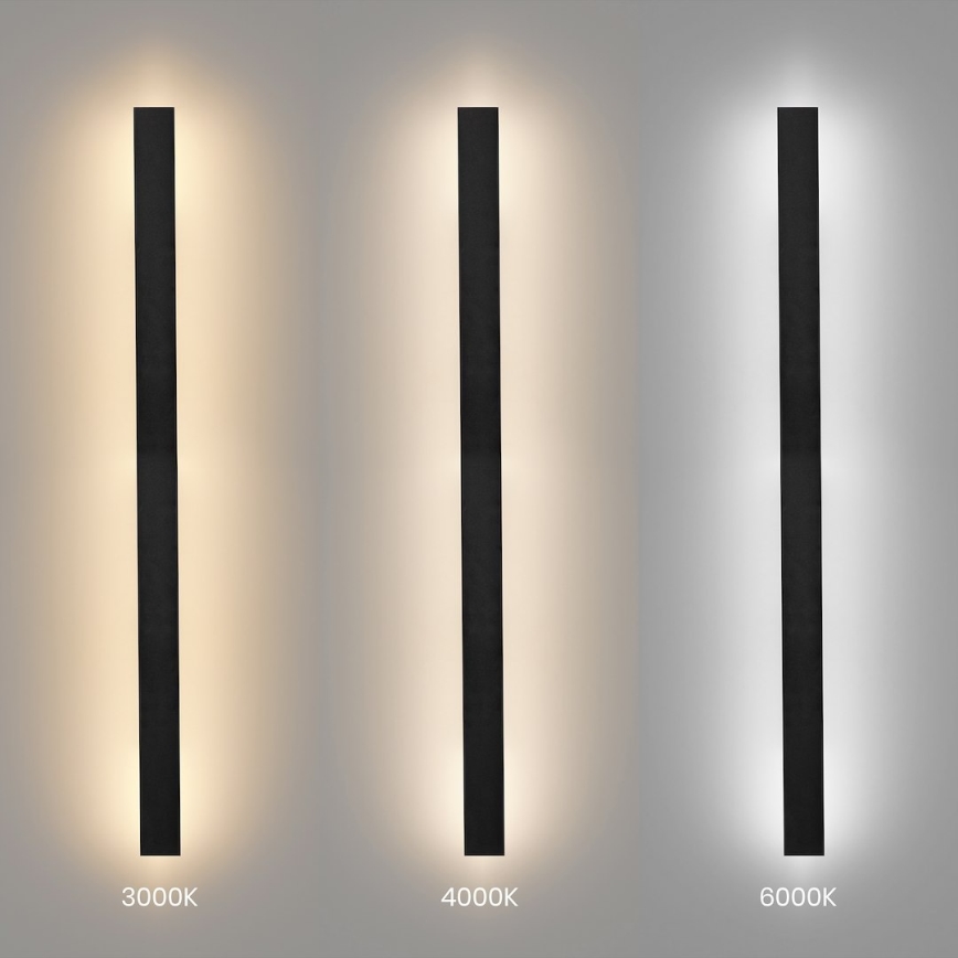 LED kültéri fali lámpatest WOW LED/20W/230V 3000/4000/6000K 120 cm IP54 fekete