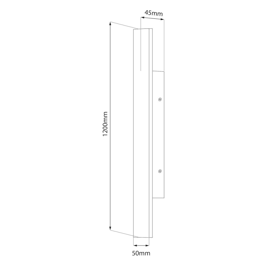LED kültéri fali lámpatest WOW LED/20W/230V 3000/4000/6000K 120 cm IP54 fekete