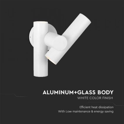 LED Kültéri flexibilis fali spotlámpa 2xLED/3W/230V 3000K IP44 fehér