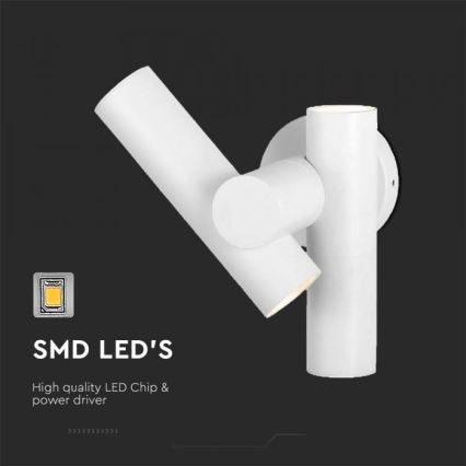 LED Kültéri flexibilis fali spotlámpa 2xLED/3W/230V 3000K IP44 fehér