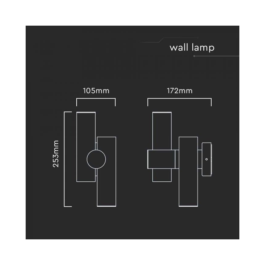 LED Kültéri flexibilis fali spotlámpa 2xLED/3W/230V 4000K IP44 fehér