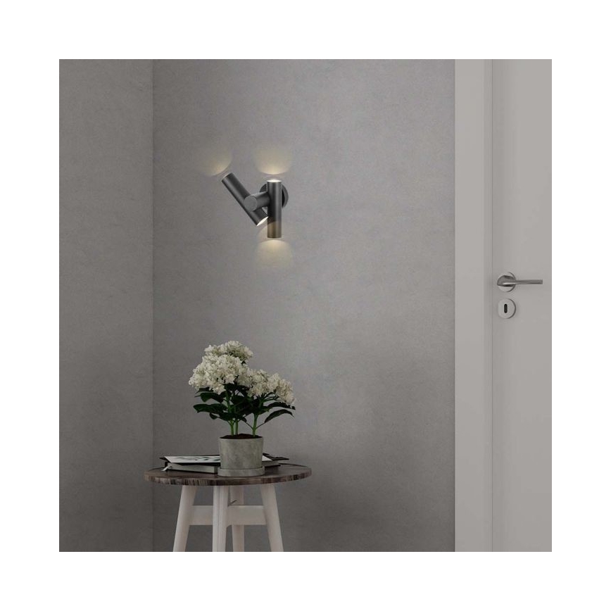 LED Kültéri flexibilis fali spotlámpa 2xLED/3W/230V 4000K IP44 fekete