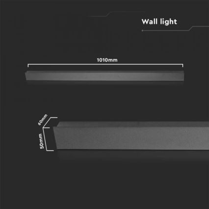 LED kültéri fali világítótest LED/16W/230V 3000K IP65 101 cm antracit
