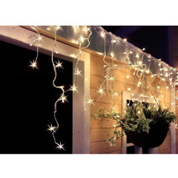 LED kültéri fényfüggöny, 120 LED, 8 világítási mód, 9 m, IP44, meleg fehér