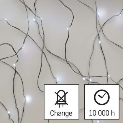 LED  kültéri fényfüzér 100xLED/15m IP44 hideg fehér