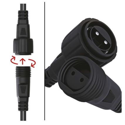 LED kültéri fényfüzér 100xLED/15m IP44 meleg fehér