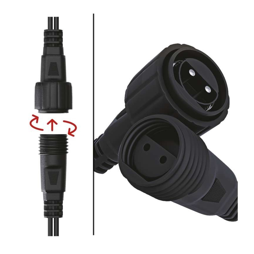 LED kültéri fényfüzér 100xLED/15m IP44 meleg fehér