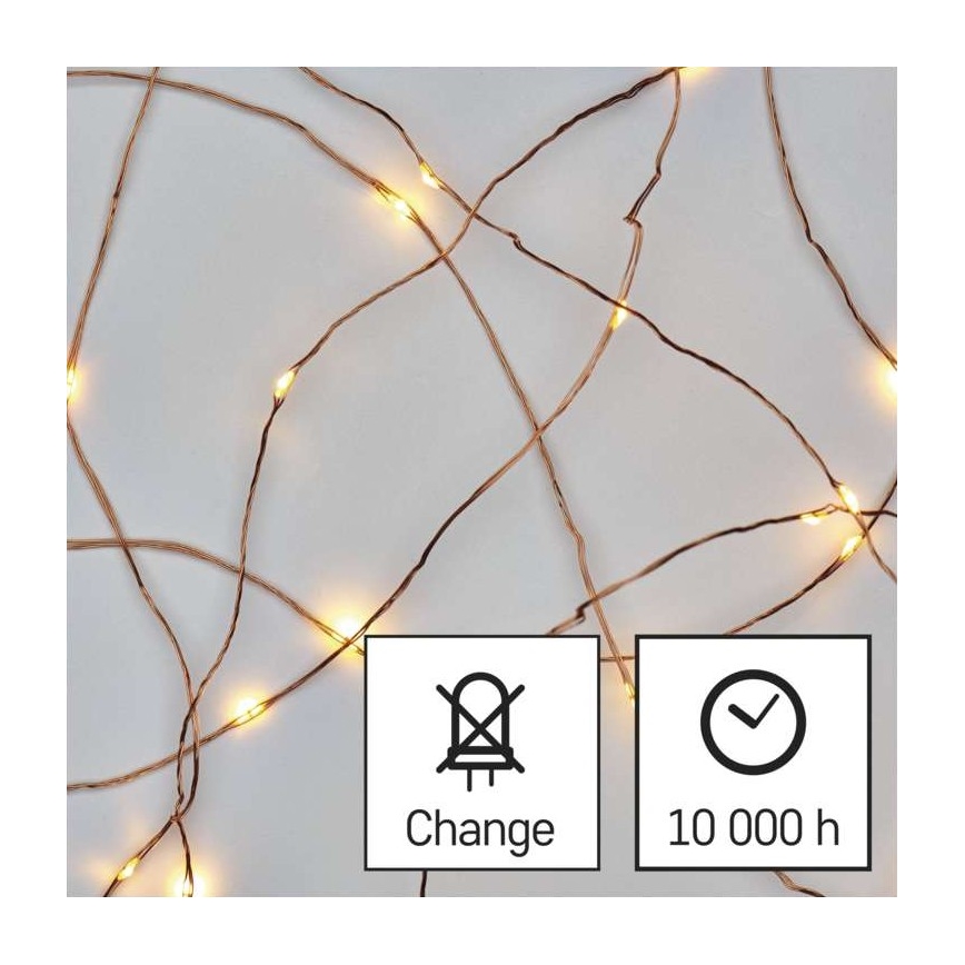 LED  kültéri fényfüzér 100xLED/15m IP44 meleg fehér