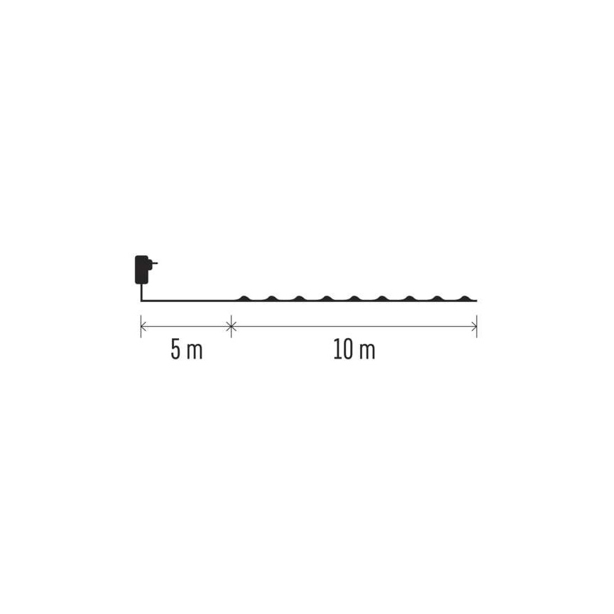 LED  kültéri fényfüzér 100xLED/15m IP44 meleg fehér