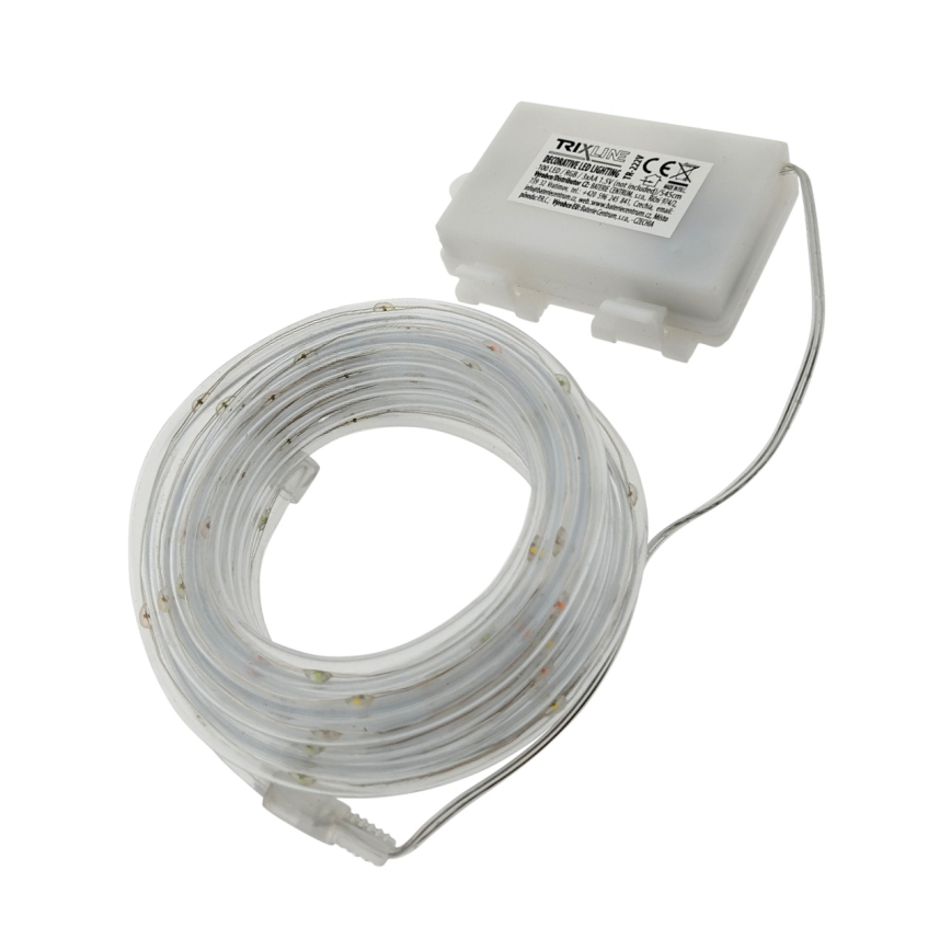 LED kültéri fényfüzér 100xLED/3xAA, 5,45 m, IP44, többszínű