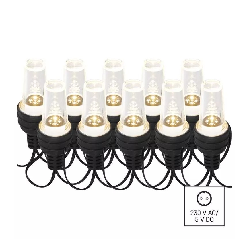 LED kültéri fényfüzér 10xLED/9,5 m IP44 hideg fehér
