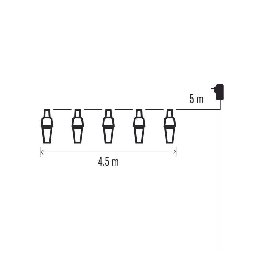 LED kültéri fényfüzér 10xLED/9,5 m IP44 hideg fehér