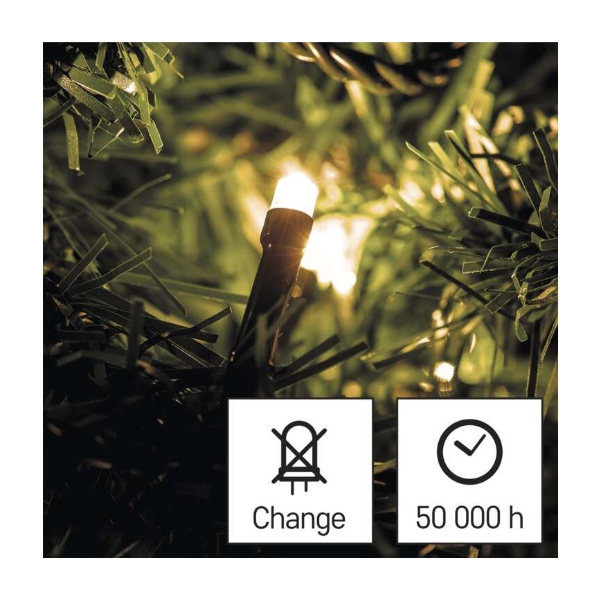 LED kültéri fényfüzér 120xLED/3xAA 8,9 m IP44 meleg fehér