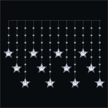 LED kültéri fényfüzér 120×LED/8 funkció 3×AA 1,7 m IP44 hideg fehér
