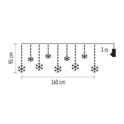 LED kültéri fényfüzér 131xLED/1,6m IP44 hideg fehér
