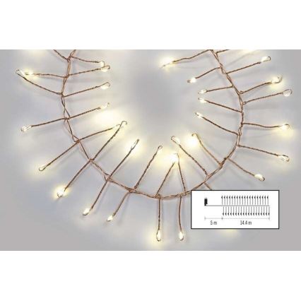 LED kültéri fényfüzér 1440xLED/8 funkció 14,4m IP44 meleg fehér