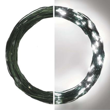 LED kültéri fényfüzér, 150 LED, 20 m, IP44, hideg fehér