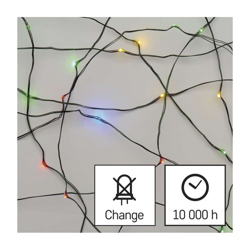 LED kültéri fényfüzér, 150 LED, 20 m, IP44, többszínű