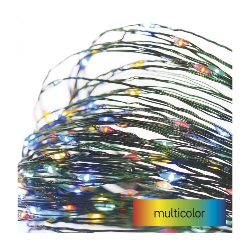 LED kültéri fényfüzér, 150 LED, 20 m, IP44, többszínű