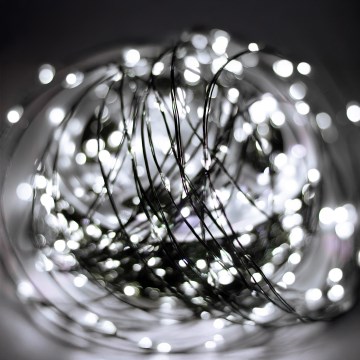 LED kültéri fényfüzér 1500 LED/230V, 8 üzemmód, 153 m, IP44, hideg fehér + távirányító