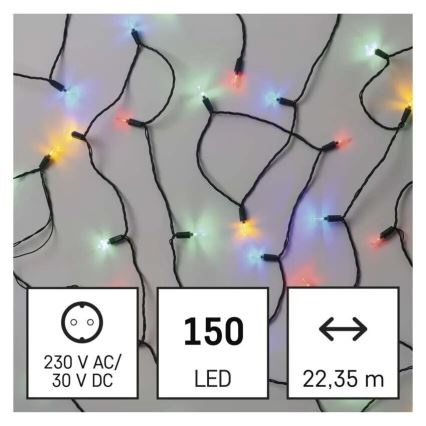 LED kültéri fényfüzér 150xLED/27,35m IP44 többszínű