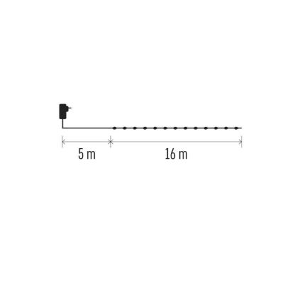 LED kültéri fényfüzér 160xLED/21m IP44 meleg fehér