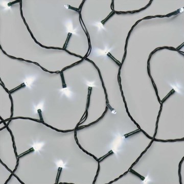 LED kültéri fényfüzér, 180 LED, 8 üzemmód, 23 m, IP44, hideg fehér