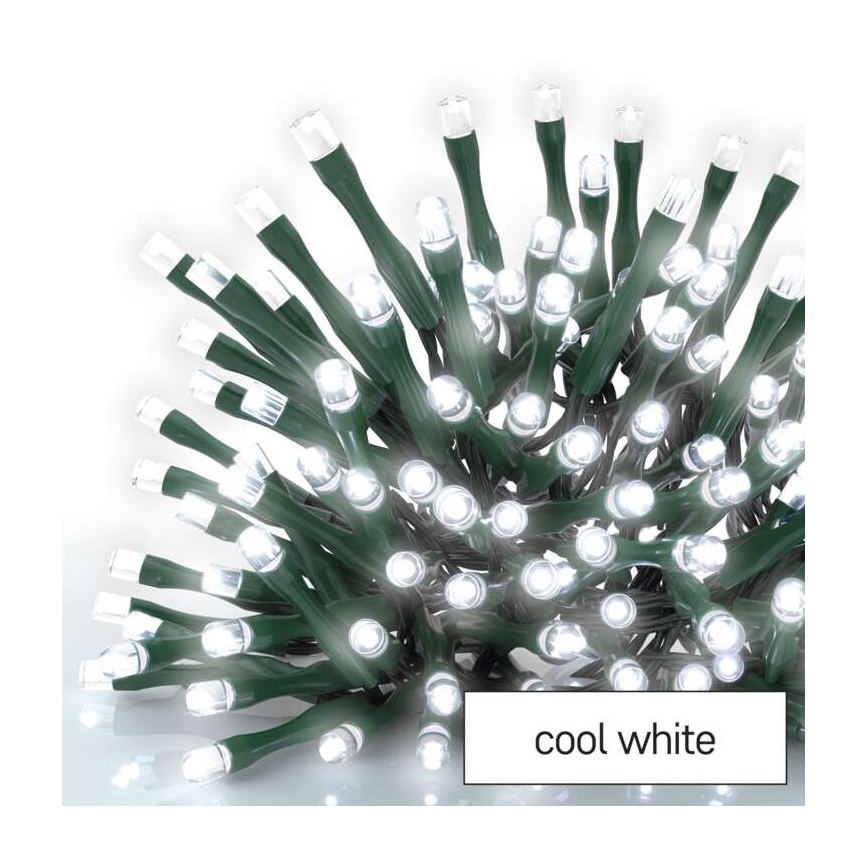 LED kültéri fényfüzér, 180 LED, 8 üzemmód, 23 m, IP44, hideg fehér