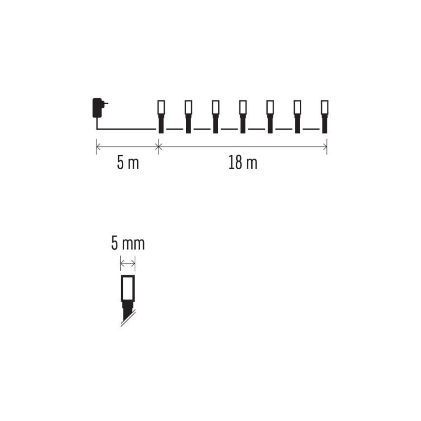 LED kültéri fényfüzér 180xLED/23m IP44 meleg fehér